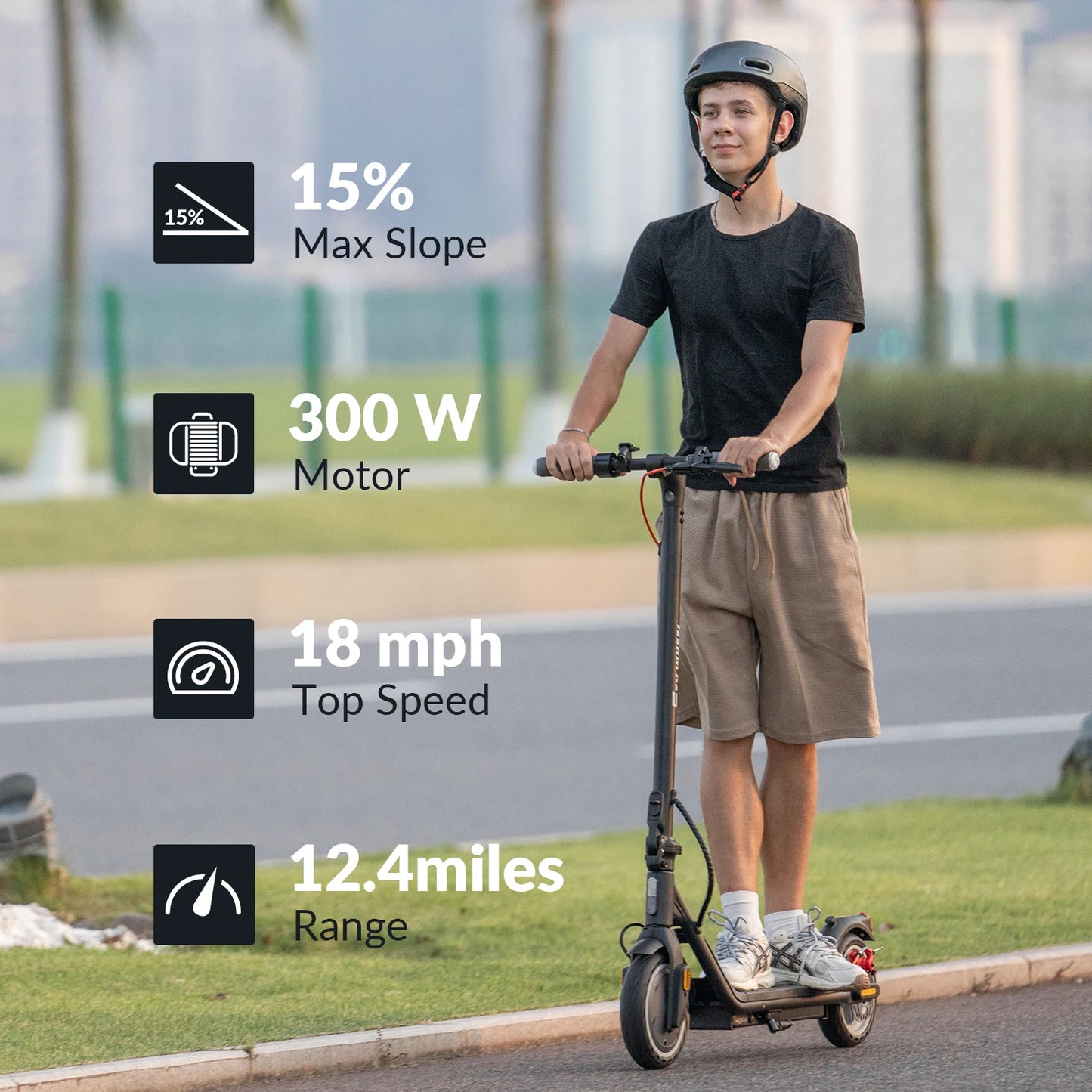 5TH WHEEL A16lite Electric Scooter for Adults, 18MPH, 12.4 Miles Range, 8.5" Solid Tires, Turn Signals, Dual Braking