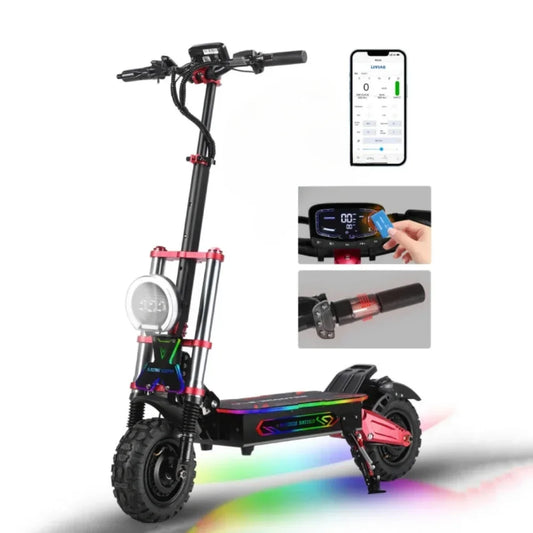 Boyueda S5 Adult Electric Scooter 6000W 60V 38.4Ah Electric Scooter 11 Inch Foldable Electric Scooter Dual Motor