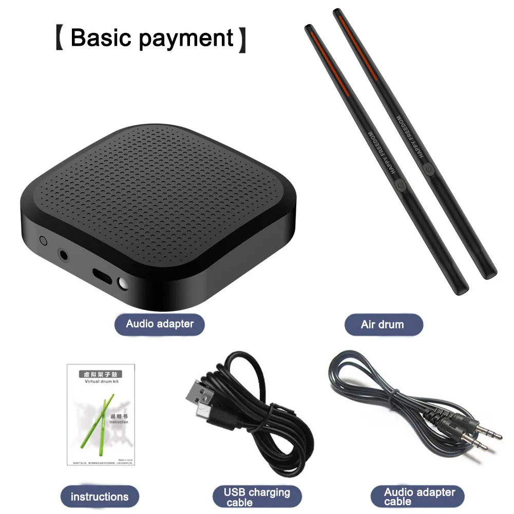 Virtual Air Drum Set Professional Electric Air Drumsticks Electronic Virtual Air Drum Drumsticks Pedals Gift for Adults Kids