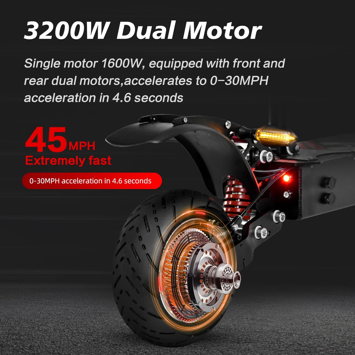 High-Speed Off-Road Electric Scooter 3200W Dual Motor Long Endurance Mileage with Silent Tire Foldableing Commuting E-scooter