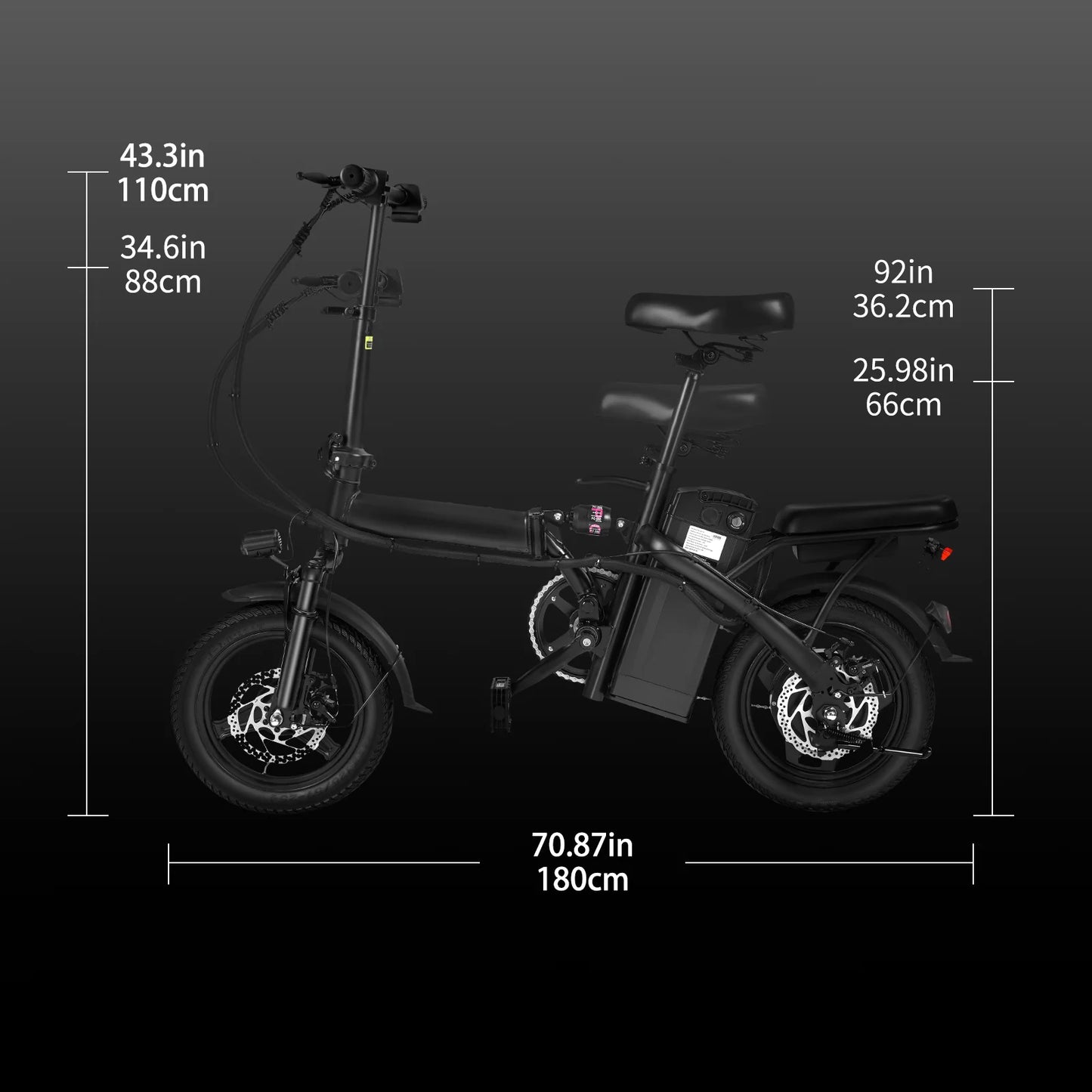 400W  adult foldable electric bicycle with seat