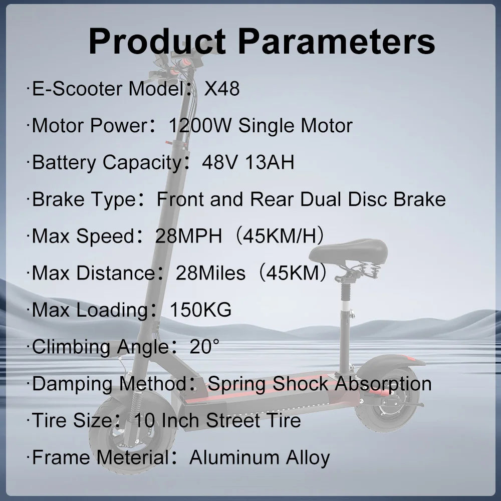 Multi-Model Electric Scooter 1200W-6000W Motor Power 13/20AH Battery E-Scooter 45-80KM/H Max Speed  Fast Shipping for Adults