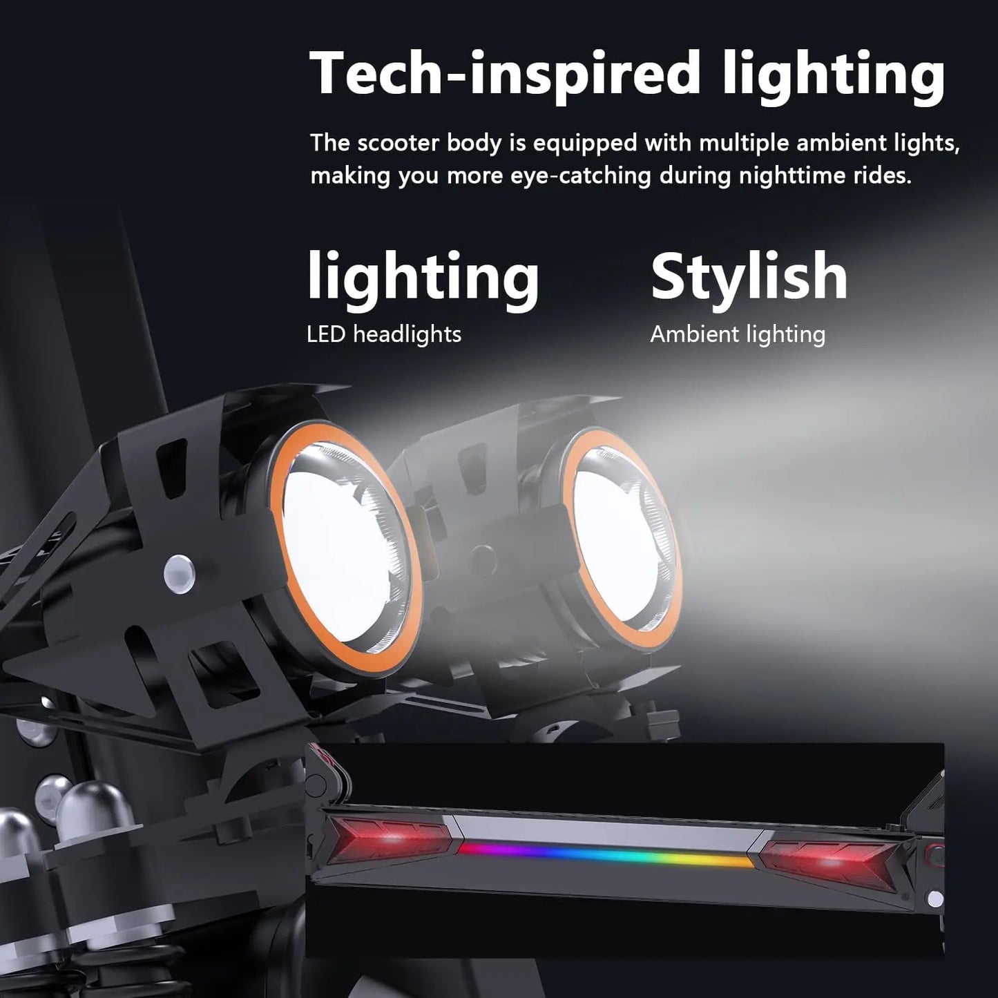 1200W Off-Road Adult Electric Scooter with Seat Height Adjustable 48V 21Ah Battery Long Range 33Mph Foldable Commuting E-Scooter