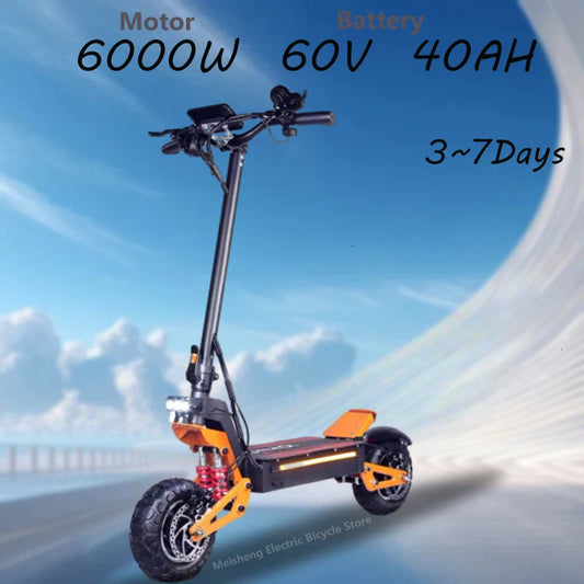 New X5 electric scooter 6000W dual motors maximum speed 80KM/H off-road electric scooter maximum range 120KM foldable scooter