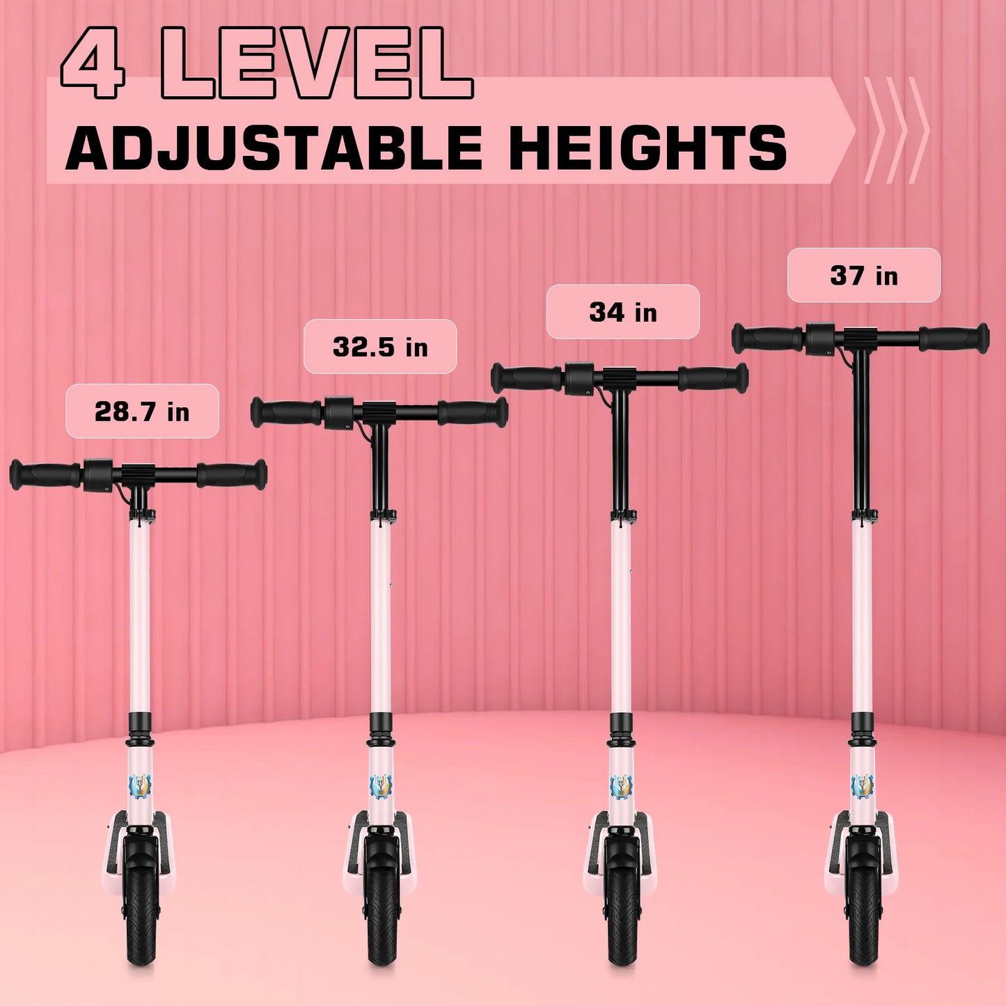 Electric Scooter for Kids Ages 6-12,150W Motor,Colorful Lights,Adjustable Height & Speed,LED Display,Foldable for Kids,Idea Gift