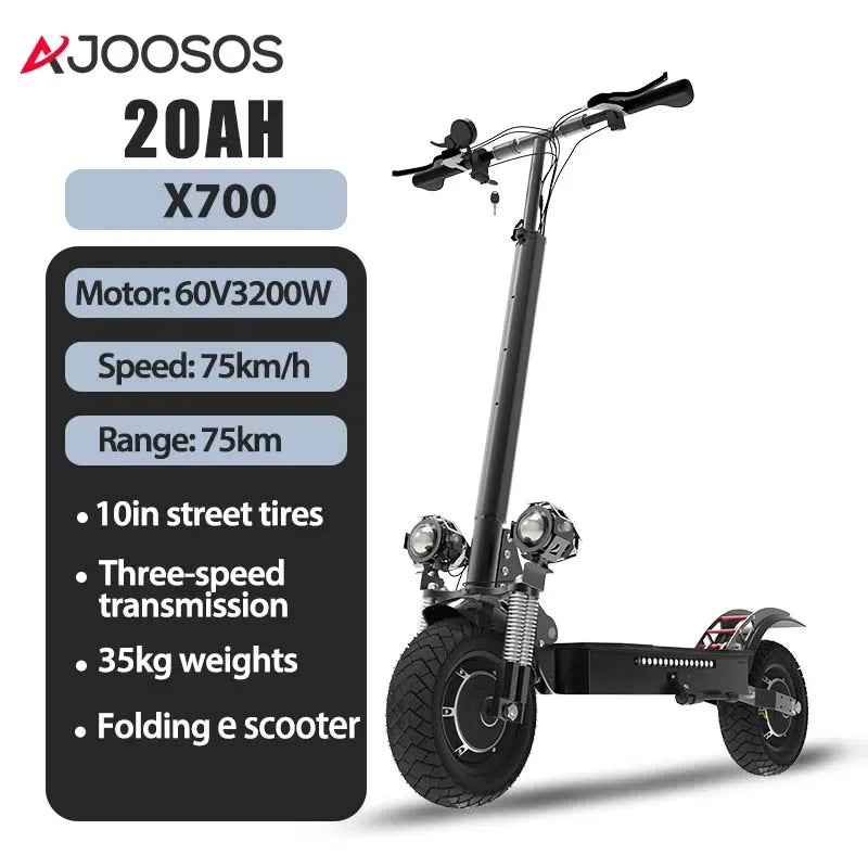 AJOOSOS 2024 X60 X700 X500 Electric Scooter 2400W-5600W Dual Motor Electric Scooters Adults Removable Seat Patinete Eléctricos