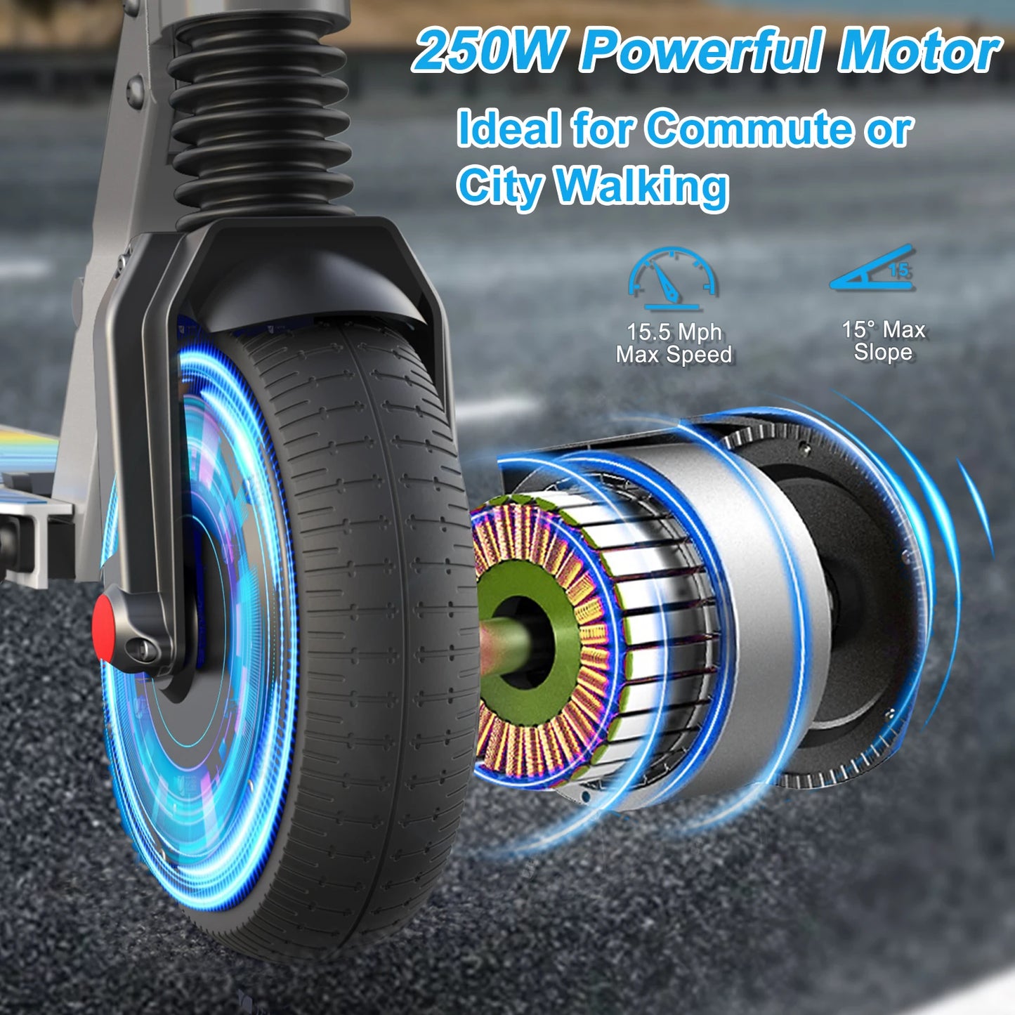 Electric Scooter Commuter E-Bike For Adults Foldable Commuter E-Scooter With Cruise Control Dual Braking System Shock Absorption