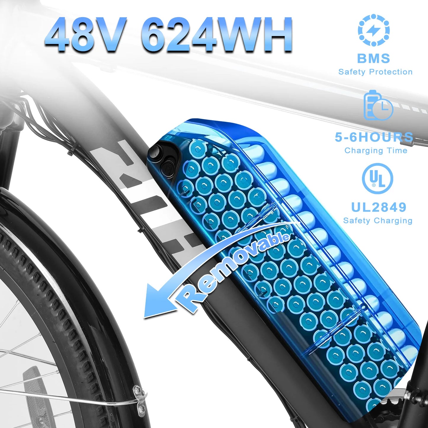 1000W Peak 48V Electric Bike for Adults,
