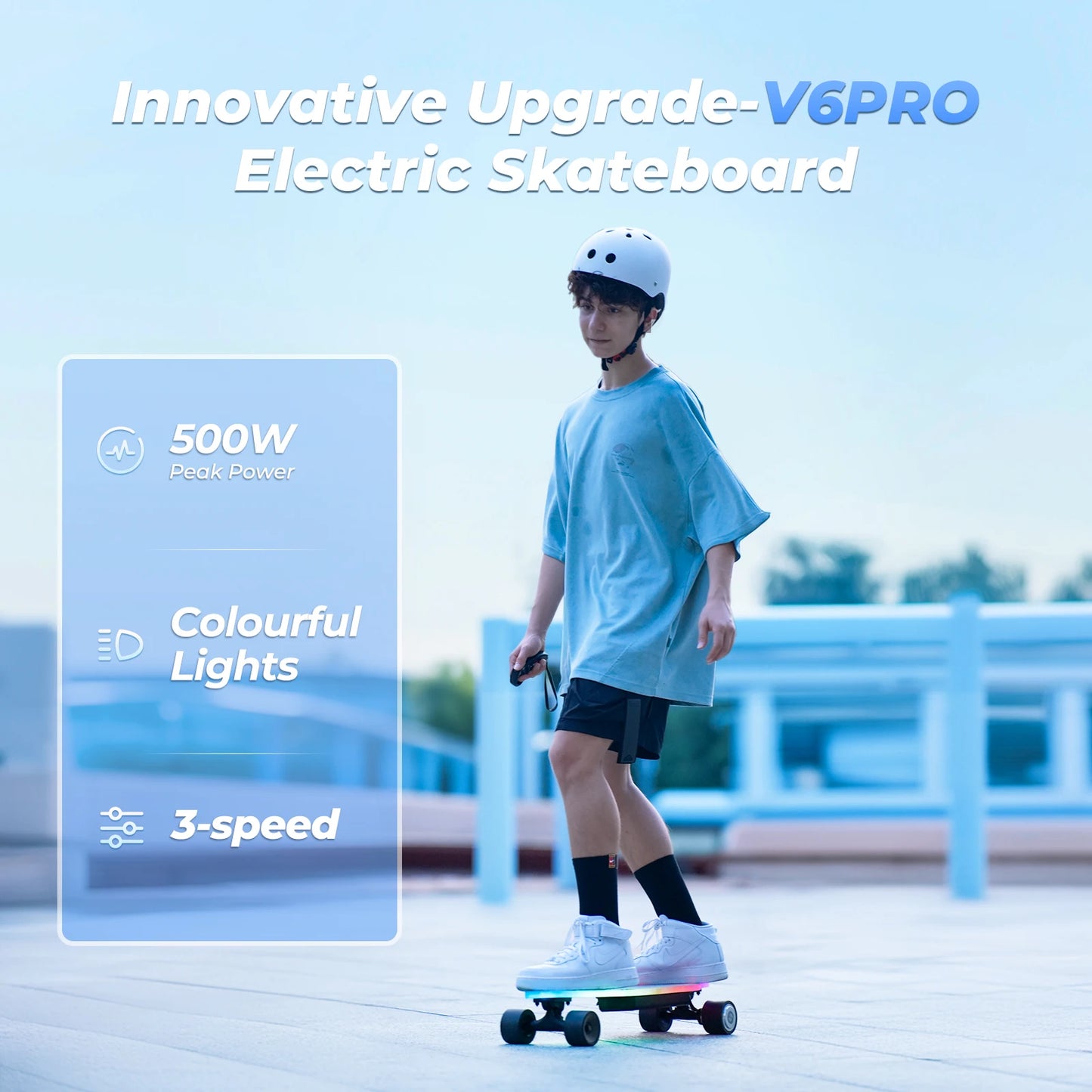 Isinwheel V6 Pro Electric Skateboard 25.3V 4.5Ah Battery 500W Motor 74*51MM Four wheels E-skateboard E-scooter