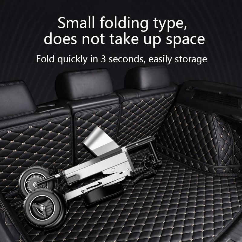 WILLJERDY Folding Electric Tricycle Mini Portable Adults 3 Wheeled Electric Bike Small Elder Electric Folding Bike For Man