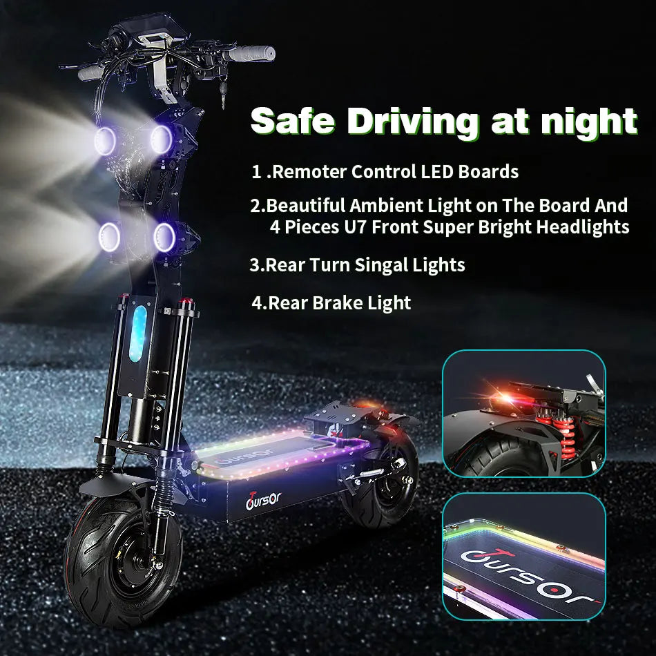 X13 inch 10000W Dual Motor 72V40Ah 60V50Ah Battery Electric Scooter Max Speed 120km/h Range 120km LCD Display Foldable Escooter