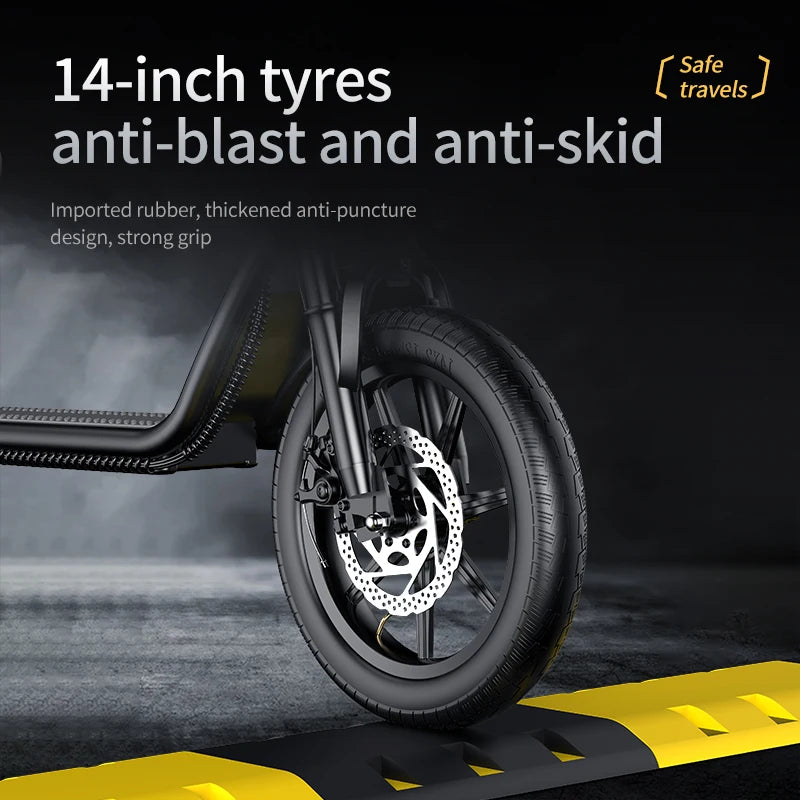 ESBS/ESBSPRO Electric Scooter 500W Motor 48V 10.4/22.5AH Battery 14Inch Tires 28Miles 21MPH With Seat Rear Basket Adult EScooter