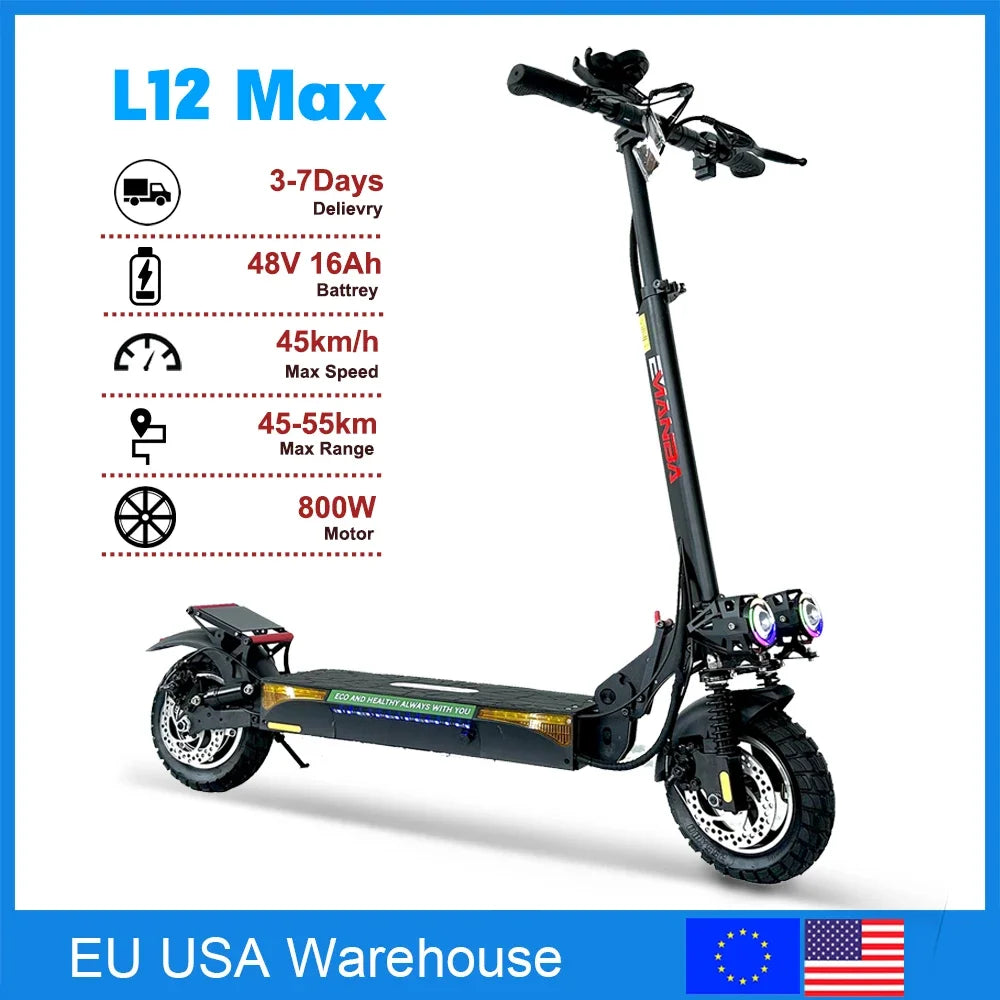 Tax 48V 13AH 16AH 10" Off-road Tires 800W Motor Folding Electric E Scooter
