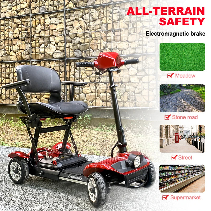 4 Wheel Foldable Lightweight Li-ion Mobility Scooters for Adults,electric mobility scooter elderly