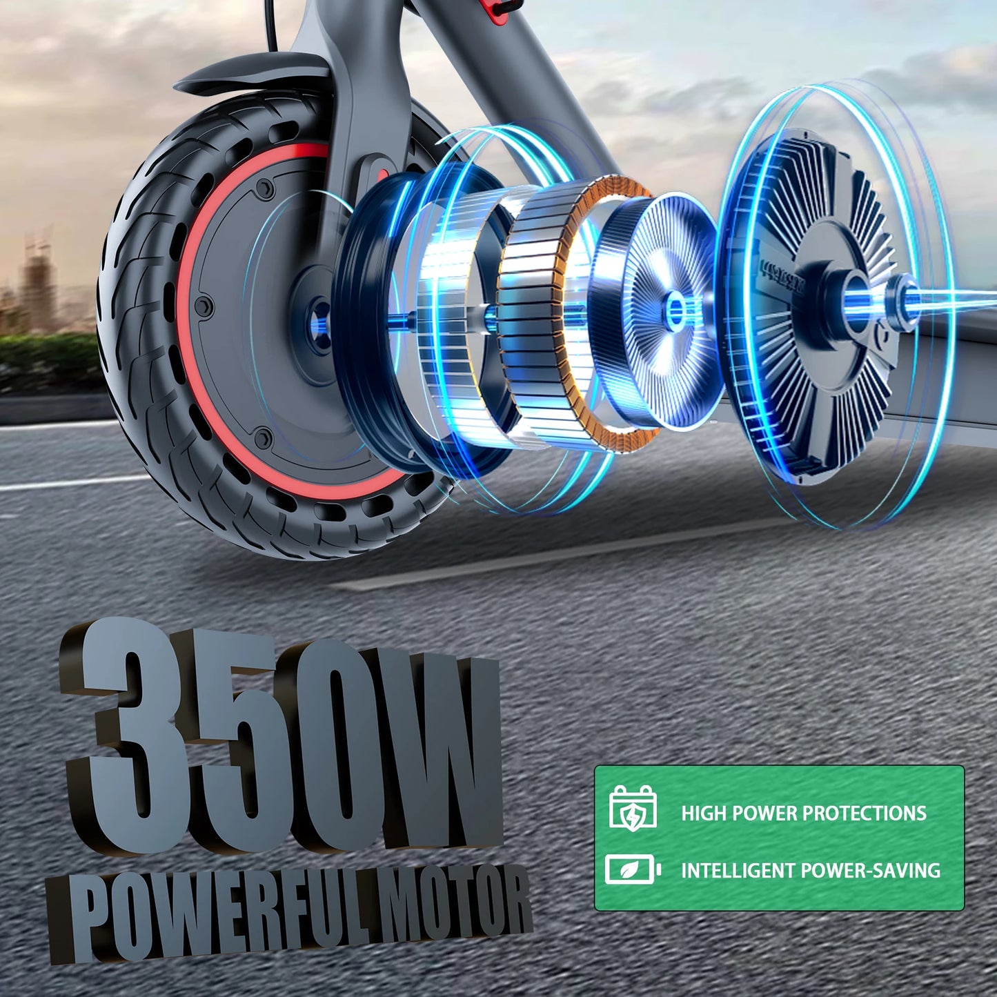 G6.0 Electric Scooter 350W Powerful Motor 19 MPH 12 Miles Long Range 36V 5.2 High Chip with APP 8.5 Inch Kick Foldable EScooter