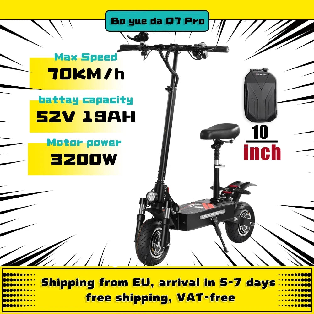 BOYUEDA S5 Electric Scooter 6000W Motor 60V38AH Battery 120KM Range 85KM/H Speed NFC Smart App RGB lights Off-road E Scooters