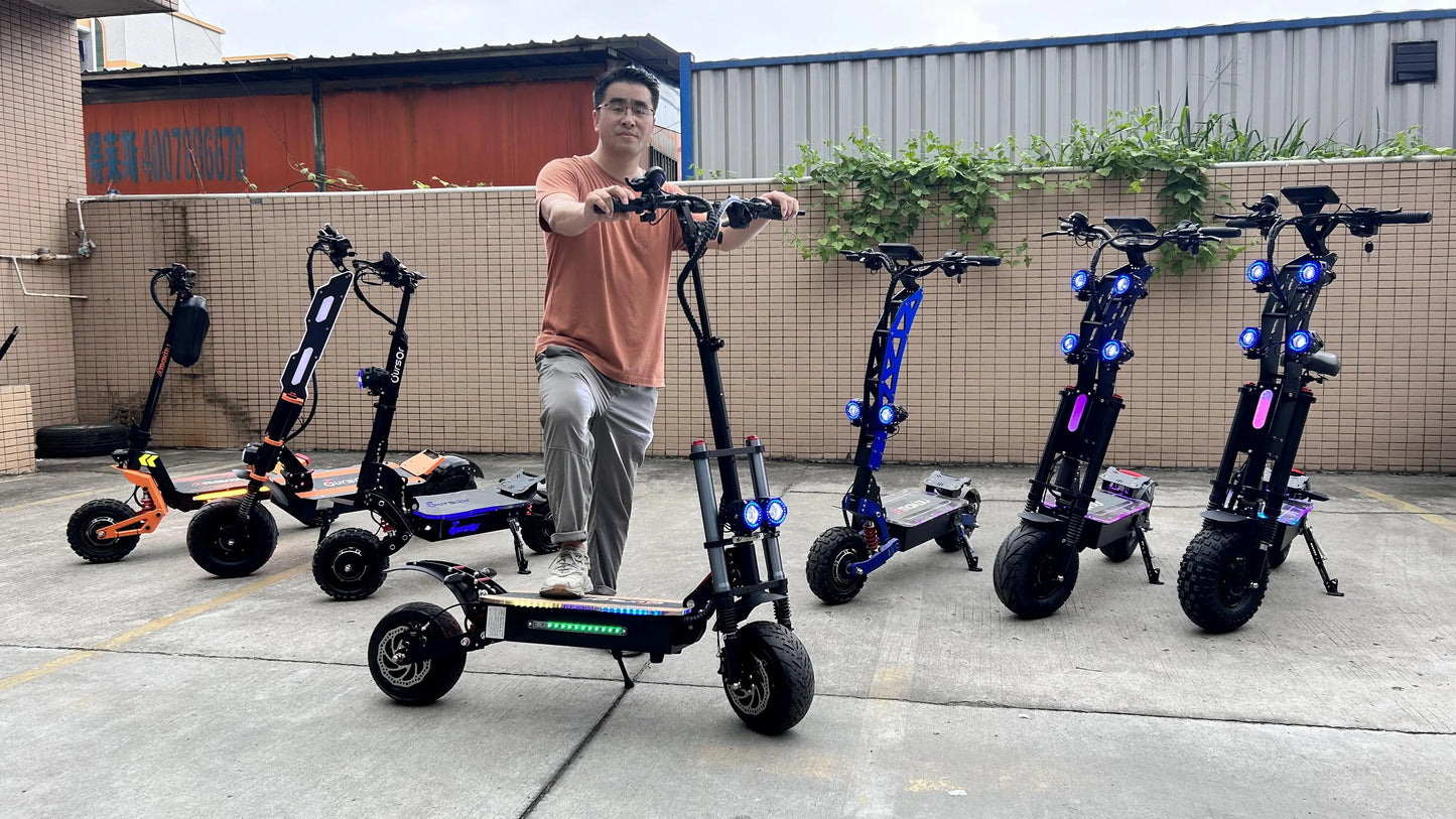 6000W 60V 50Ah 11 inch off-road tyre Kick scooter dual motors removable seat hydraulic shock absorption Folding Electric Scooter