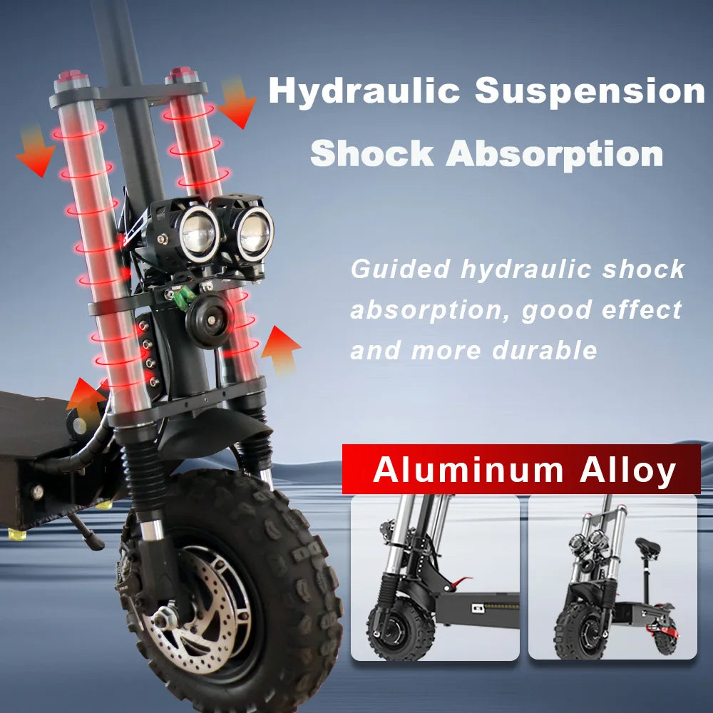 SMATEIGHT X60 6000W Dual Motor Adult Electric Scooter Speed up to 50MPH 72V 20AH 11 Inch Off-Road Tires Foldable E-Scooter