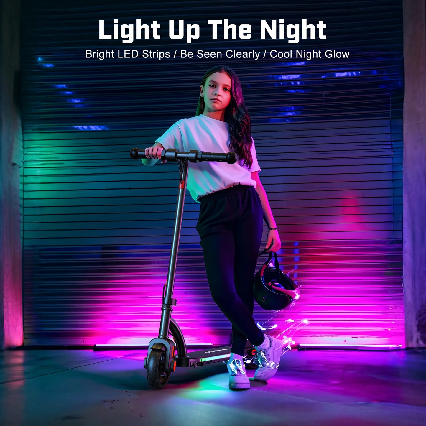 Caroma Electric Scooter for Kids Ages 6-14, 150W Motor & 10 Mph, 85 Mins Ride Time, Adjustable Height & Speed, LED Display