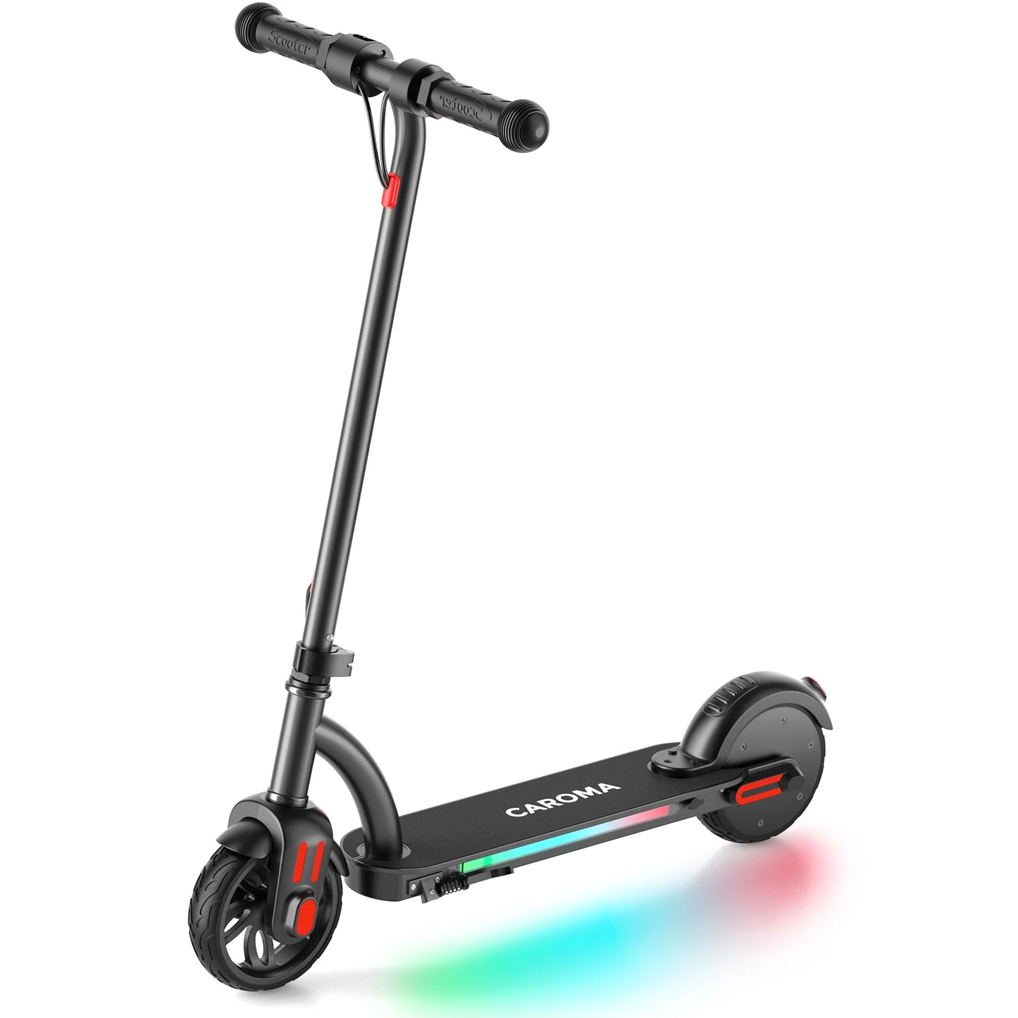 Caroma Electric Scooter for Kids Ages 6-14, 150W Motor & 10 Mph, 85 Mins Ride Time, Adjustable Height & Speed, LED Display