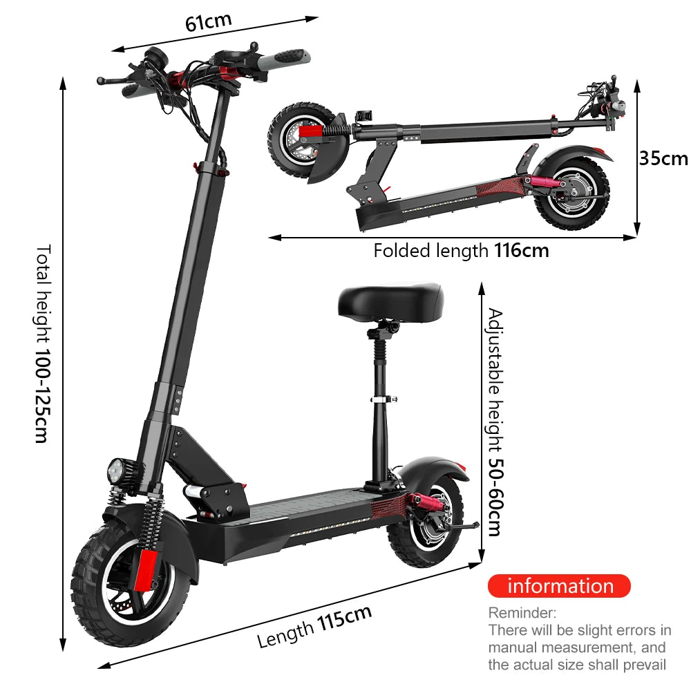 Foldable 800W 48V 10INCH Electric Scooter for Adult, Portable Scooter , European and UK Warehouse