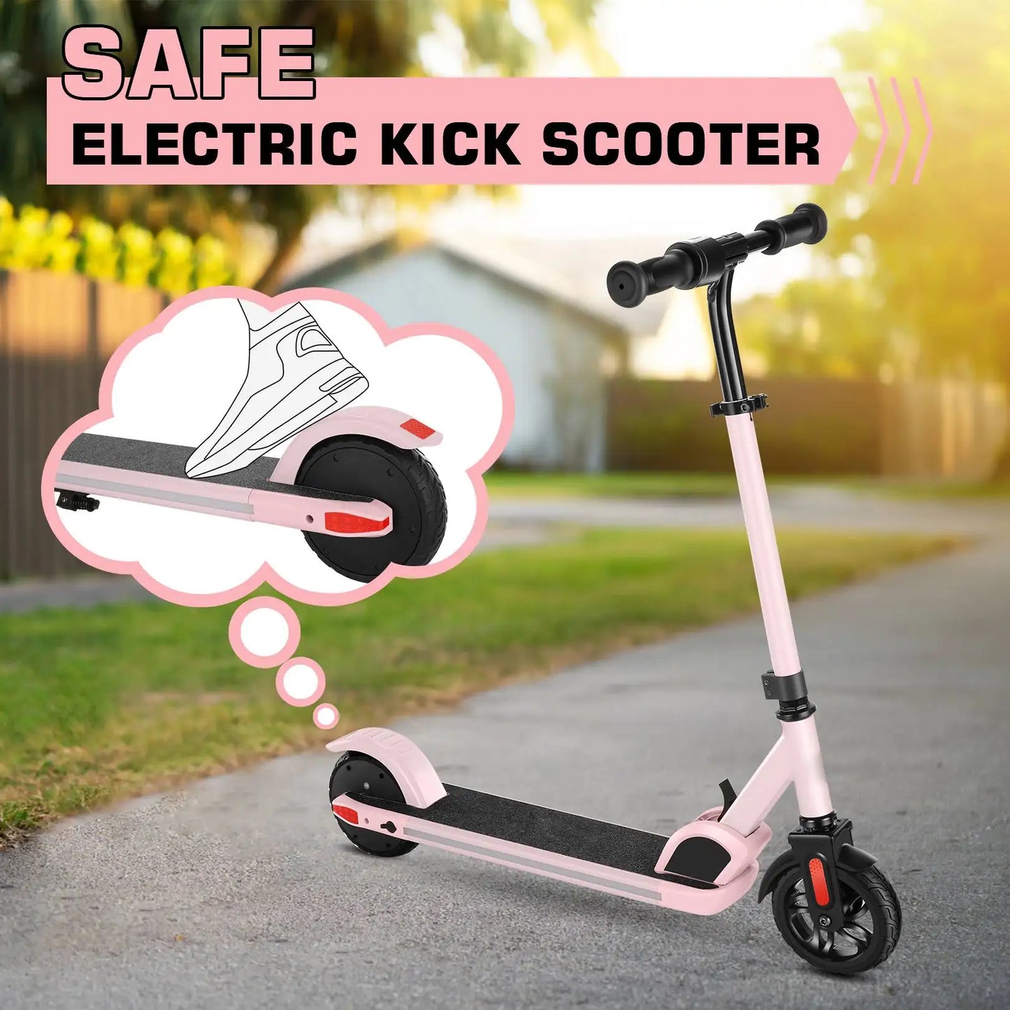 Electric Scooter for Kids Ages 6-12,150W Motor,Colorful Lights,Adjustable Height & Speed,LED Display,Foldable for Kids,Idea Gift