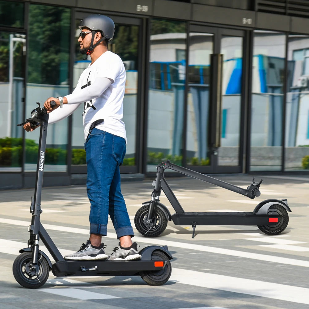 Mankeel Pioneer Electric Scooter 48V 10Ah 16Mph 500W Electric Scooter 10 inch Off-road Tire Folding EScooter for Adults Scooter