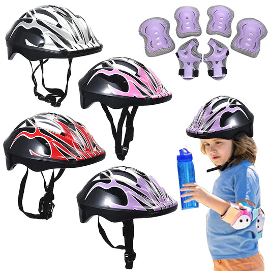 7Pcs Kids Helmet Knee Elbow Pad Sets