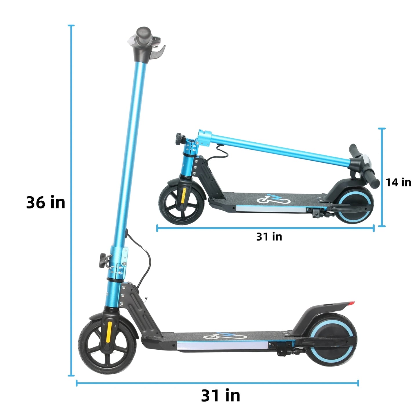 Children's Electric Scooter 130W,11 Mph,6 Mile,EMOKO A43 6.5" Foldable Electric Scooter,21.6V 2AH,2025 New E-Scooter