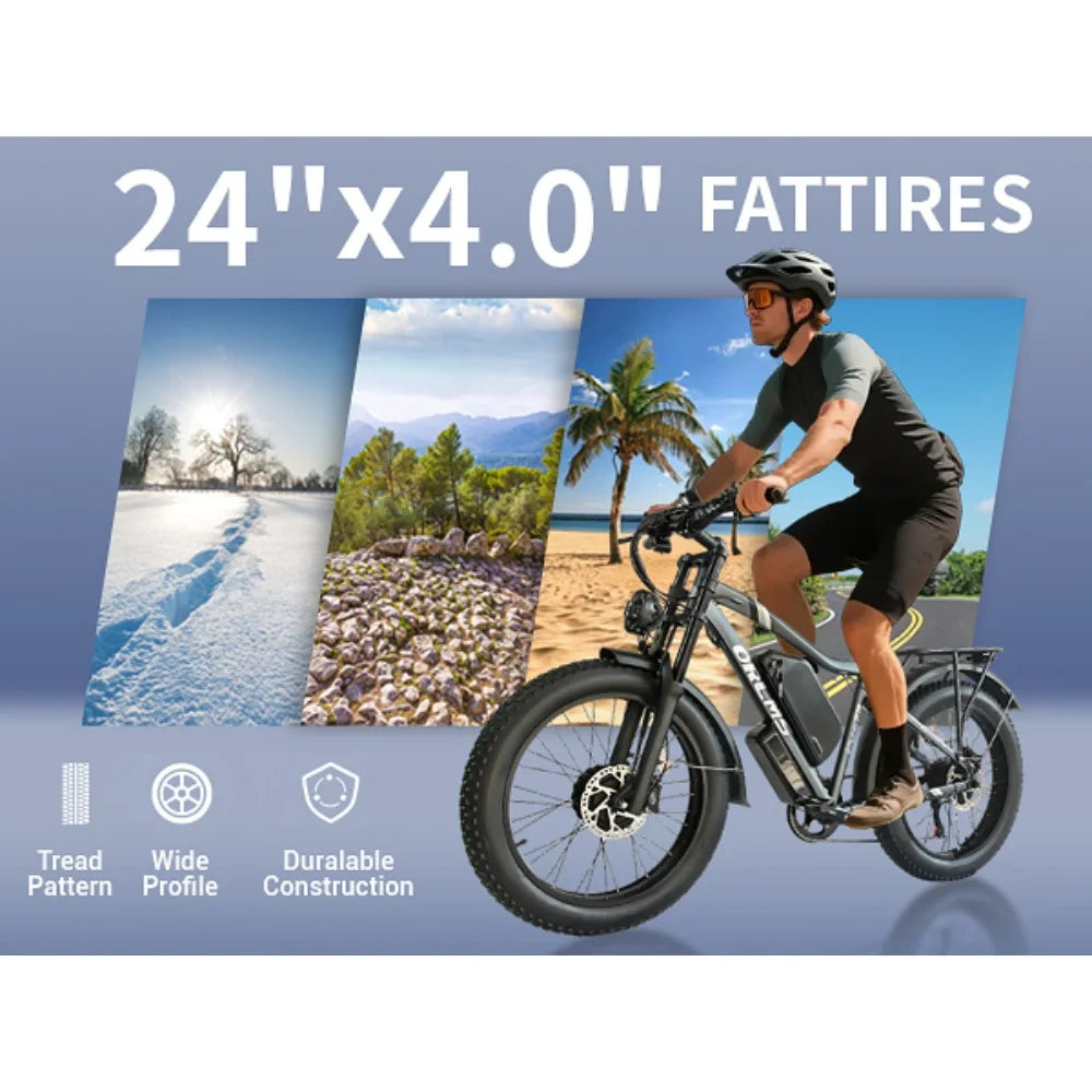 ORLMS MX500 E Bike Peak 3000W Dual Motor 52V25AH Lithium Battery Electric Bicycle 24-inch All-terrain Fat Tires Electric Bike