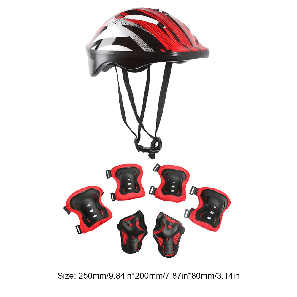 Kids Bike Helmet Knee Elbow Wrist Pads Helmet