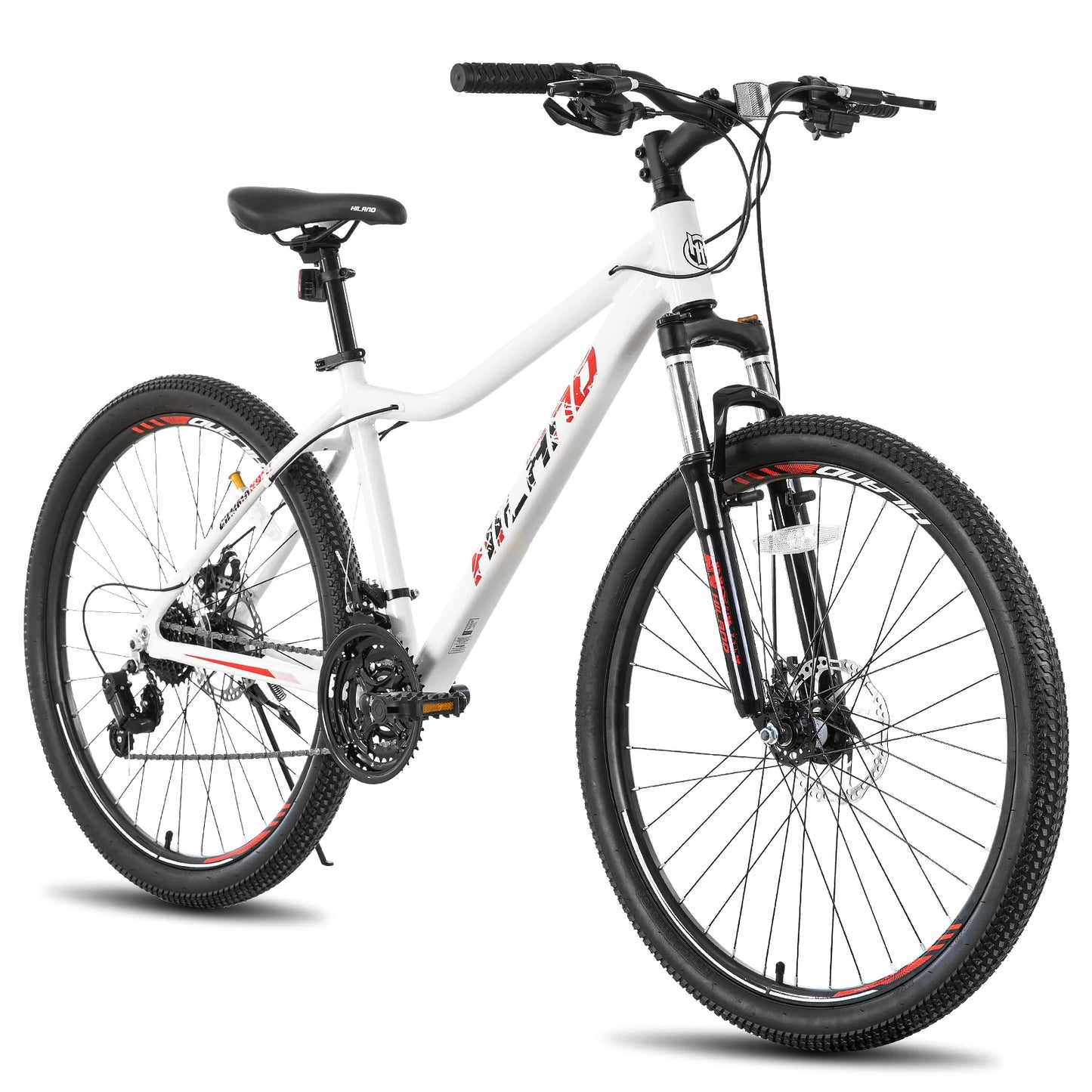 Hiland 20 26 27 Inch Mountain Bike for Women, 21 Speed with Lock-Out Suspension Fork, Dual Disc Brakes, Aluminum Frame MTB