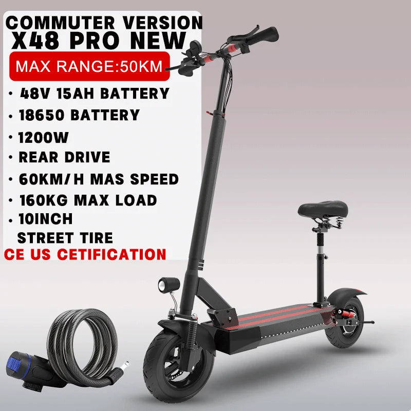 85KM/H Max Speed Electric Scooter 1200W-6000W Dual Motor E-Scooter for Adults 11" Off Road Tire Patinete Eléctrico 100KM Range