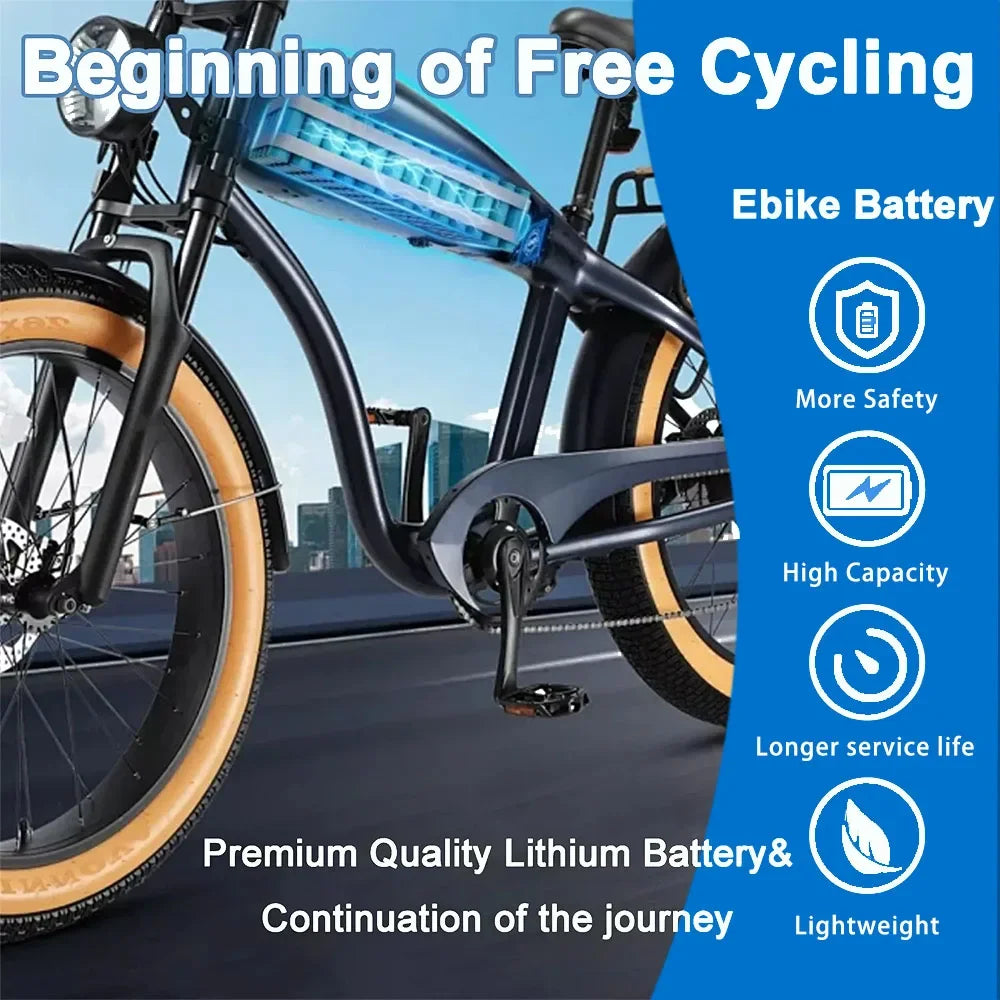 【New】48V 20Ah 18650 Rechargeable Lithium Battery Pack 13S7P Power Modified Bicycle Scooter Electric Vehicle with BMS+charger