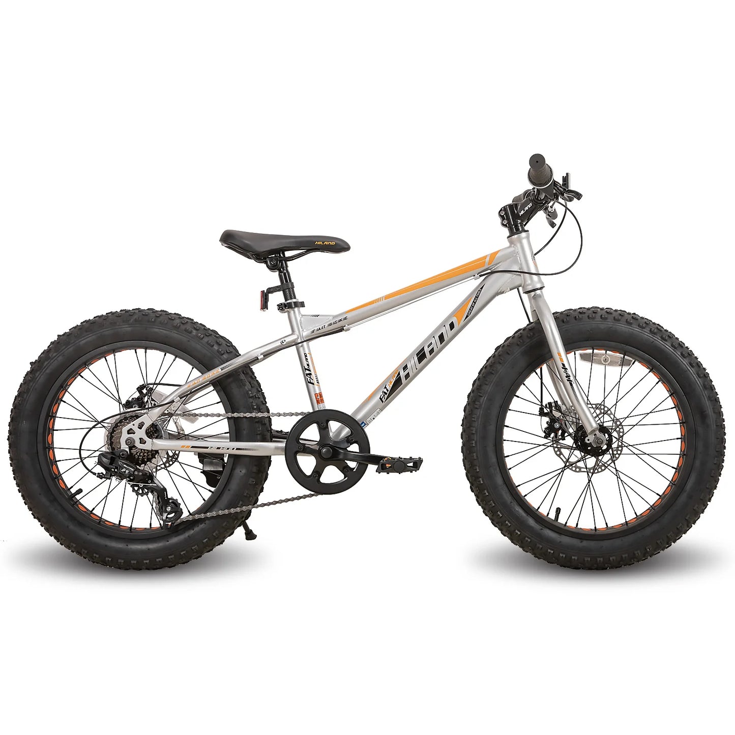 Hiland 20 Inch Kids' Bicycles Fat Tire Mountain Bike for  Age 5 + Years, Shimano 7-Speed, Dual-Disc Brake,Kids BeachBicycle