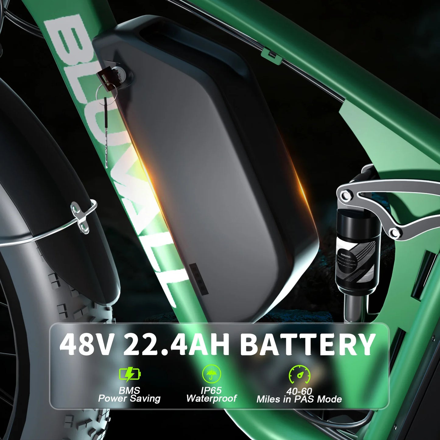 52V Dual Motor 2000W Fat Tire Electric Bike 26x4.0 Snow Beach E-Bike 7 Speed Full Suspension 35MPH Long Range Adults Commuter