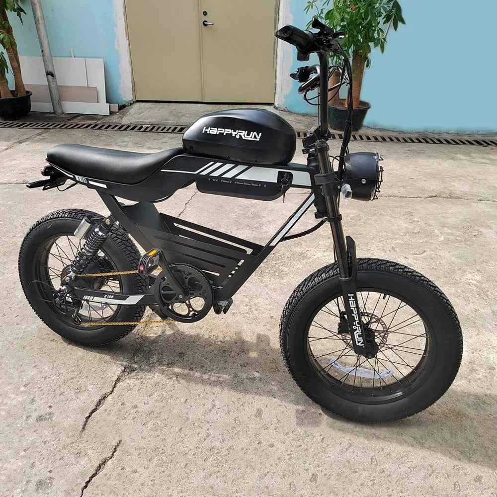 HAPPYRUN G100 Fat Tire Electric Bikes 2000W Peak Motor 18Ah+20Ah Dual Batteries