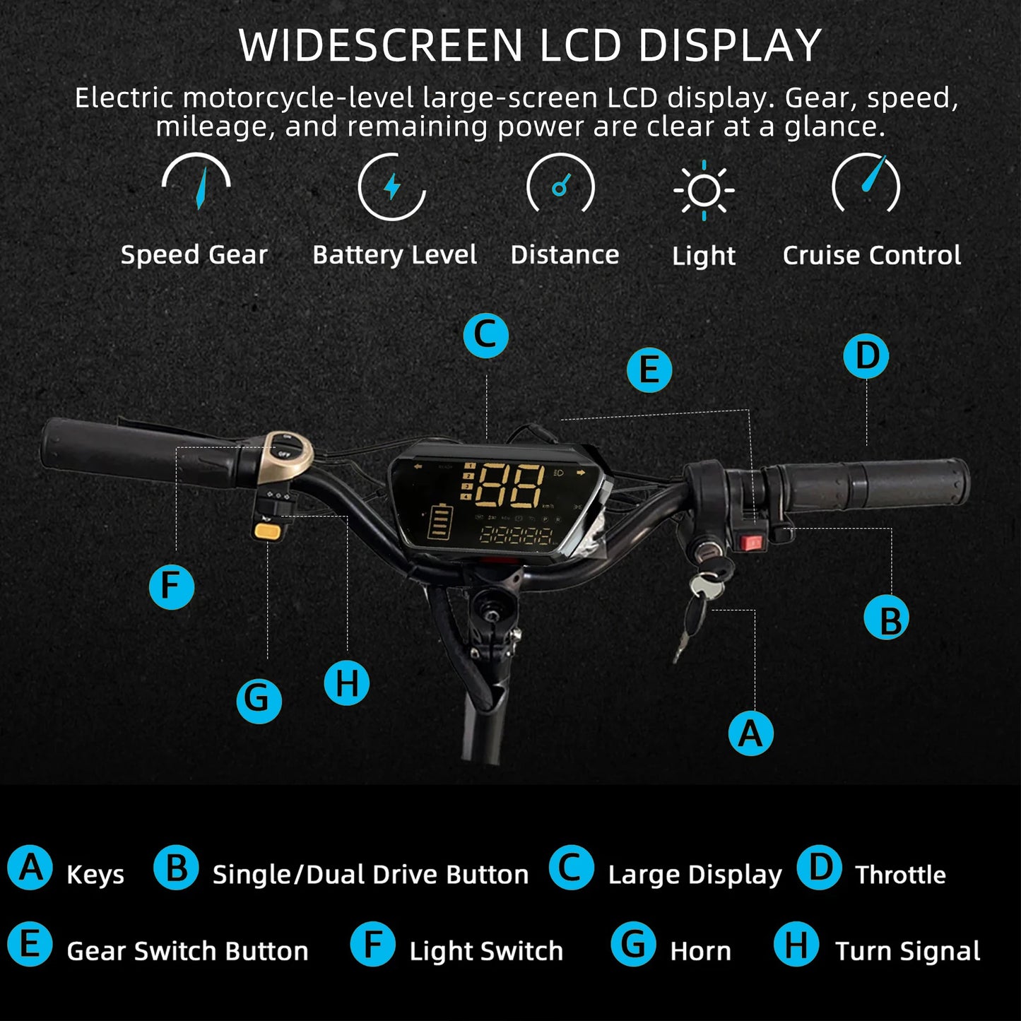 13-30AH Li-Battery Electric Scooter