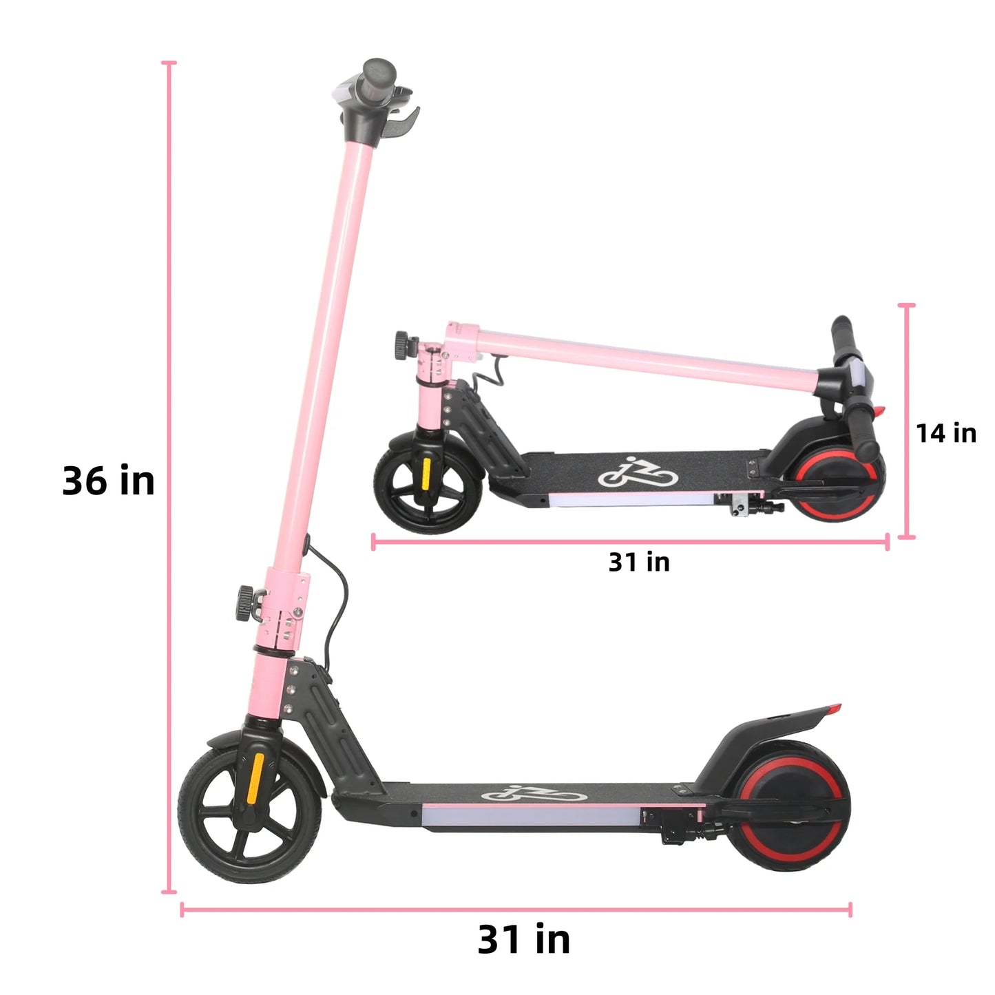 Foldable Electric Scooter EMOKO A43 130W,11Mph,6Mile,Children's Electric Scooter,21.6V 2AH,Suitable for 6-12 Years Old