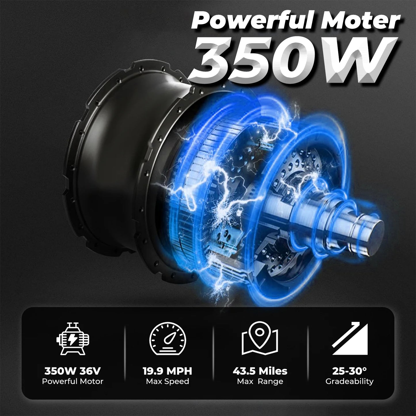 Adult racing electric bike - mountain lightweight electric bike, equipped with 350W brushless motor, 360Wh detachable battery,