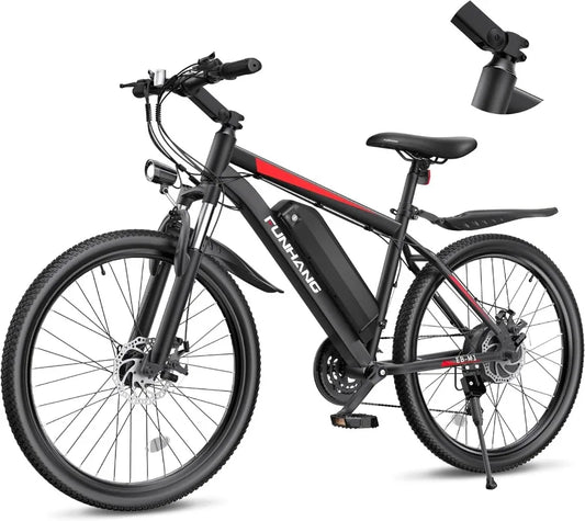 Electric Bike for Adults, 26'' 1000W Peak Ebike,with 48V 374.4WH Removable Battery, Adjustable Stem, Fenders