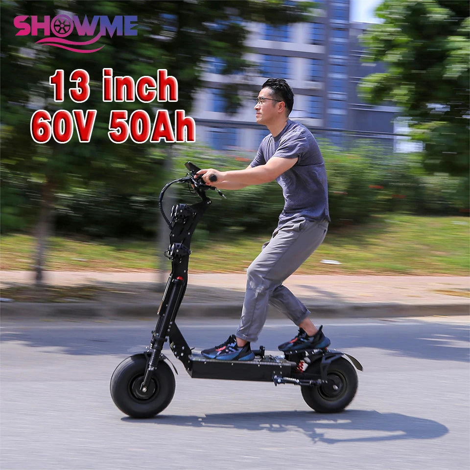 X13 inch 10000W Dual Motor 72V40Ah 60V50Ah Battery Electric Scooter Max Speed 120km/h Range 120km LCD Display Foldable Escooter