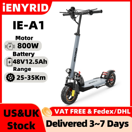 IENYRID iE-A1 Foldable Electric Scooter 800W/48V/12.5 AH E-Scooter Max Speed 45KM Per Hour Max Range 20-30KM Scooters