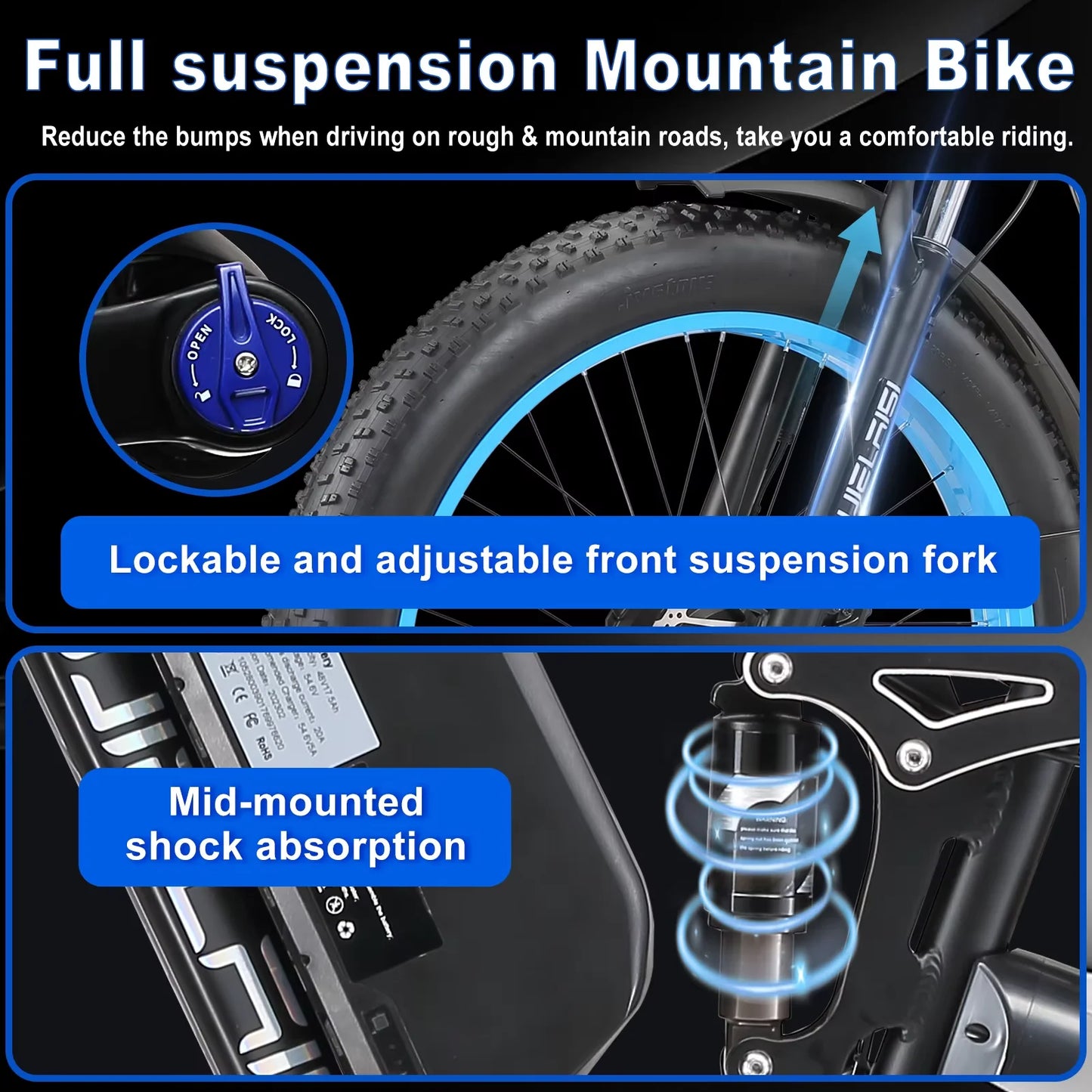 Electric Bike 3000W Dual Motor 52V 26AH Battery Hydraulic Brake Adult Off-Road E Bike 24*4.0 Inch Fat Bike Snow Electric Bicycle