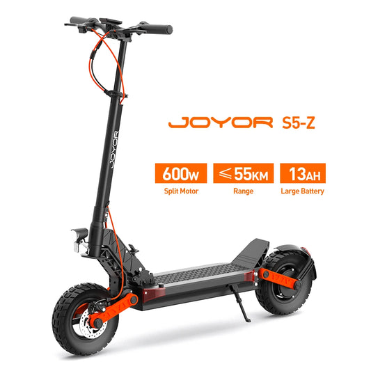 JOYOR S5-Z Adult Electric Scooter 600W Motor 48V13AH Battery Foldable E-Scooter 10" Off-Road Air Tire City EScooter