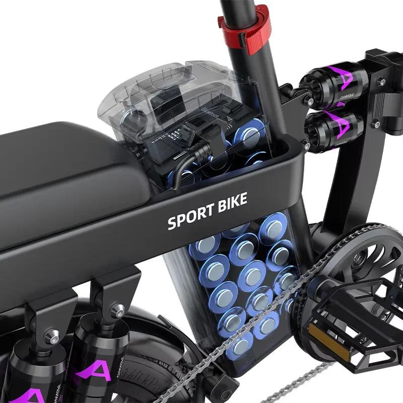 Ebike G16 1000W motor 48V 20AH battery, super shock absorption, foldable, 16 inch tires, urban commuting electric bicycle.