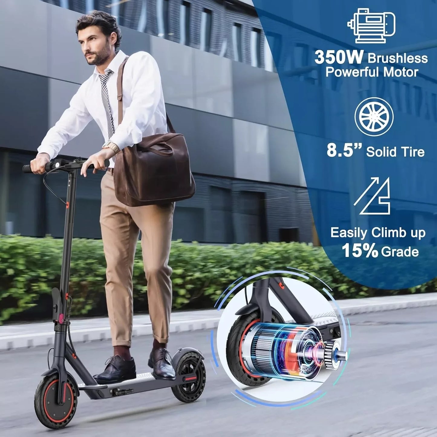 LP60 Electric Scooter 350W 19mph APP Smart Control Scooter 8.5inch tire Folding Electric Scooter 12miles Max Range for Adult