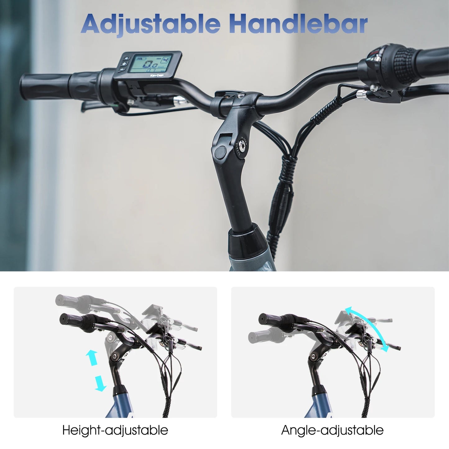 HILAND electric road bike, detachable lithium battery, commuting electric bike, Including shelves, 250W, with LCD display