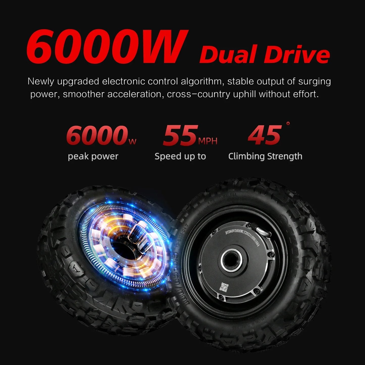 Boyueda S3 EScooters 6000W Dual Motor 60V38ah Hydraulic Oil Brake Electric Scooter Aldult 11 Inch Off-road Vacuum Tire E-Scooter