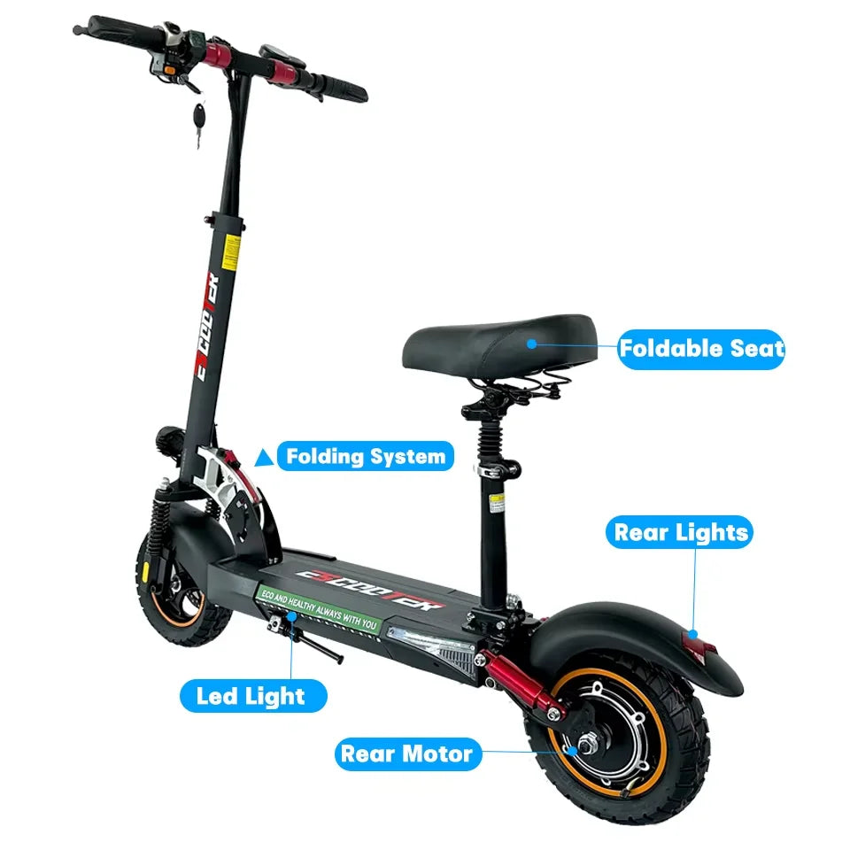 Adult Electric Scooter 48v 13ah  Escooter Kick Scooter Lightweight Long Range 35-55km Scooters 800w